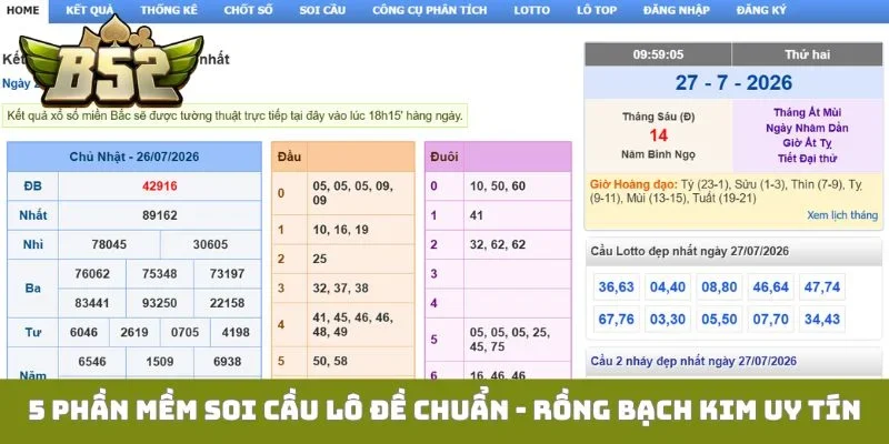 5 Phần Mềm Soi Cầu Lô Đề Chuẩn, Đáng Tin Cậy Nhất Thị Trường 5 phần mềm soi cầu lô đề chuẩn - Rồng Bạch Kim uy tín